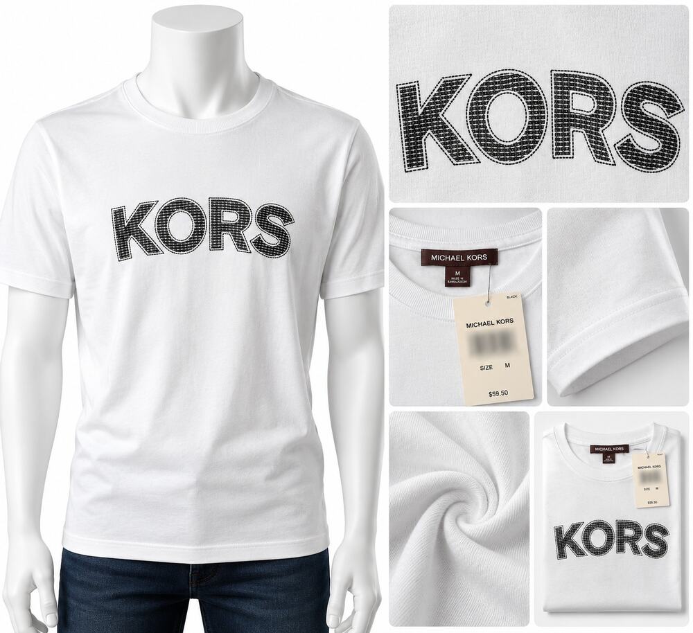 Michael Kors Men's White KORS Logo T-Shirt – Size M